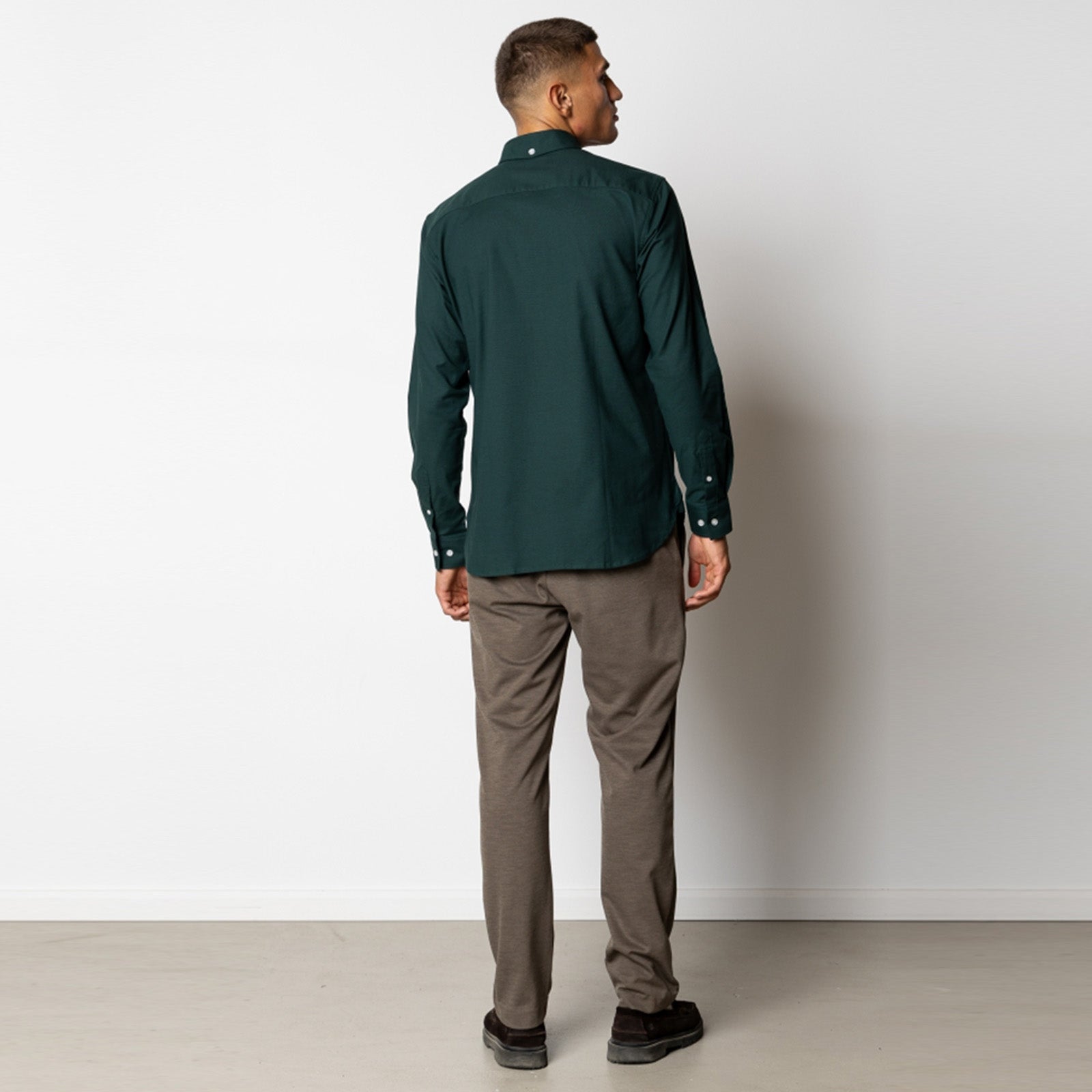 Oxford Stretch Plain Shirt deep green