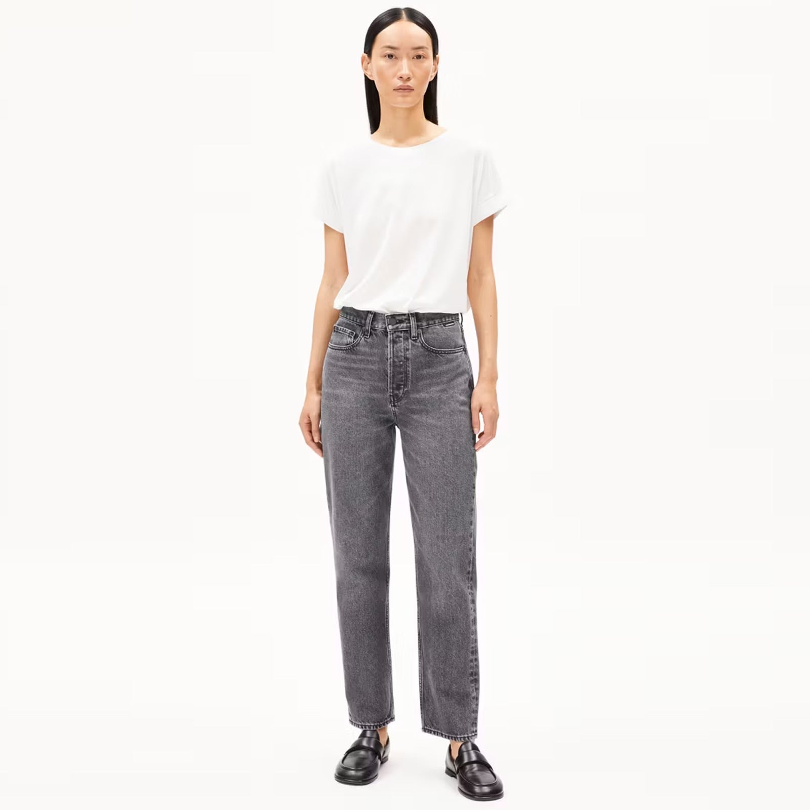 Aaikala High Waist Straight Jeans soft ash