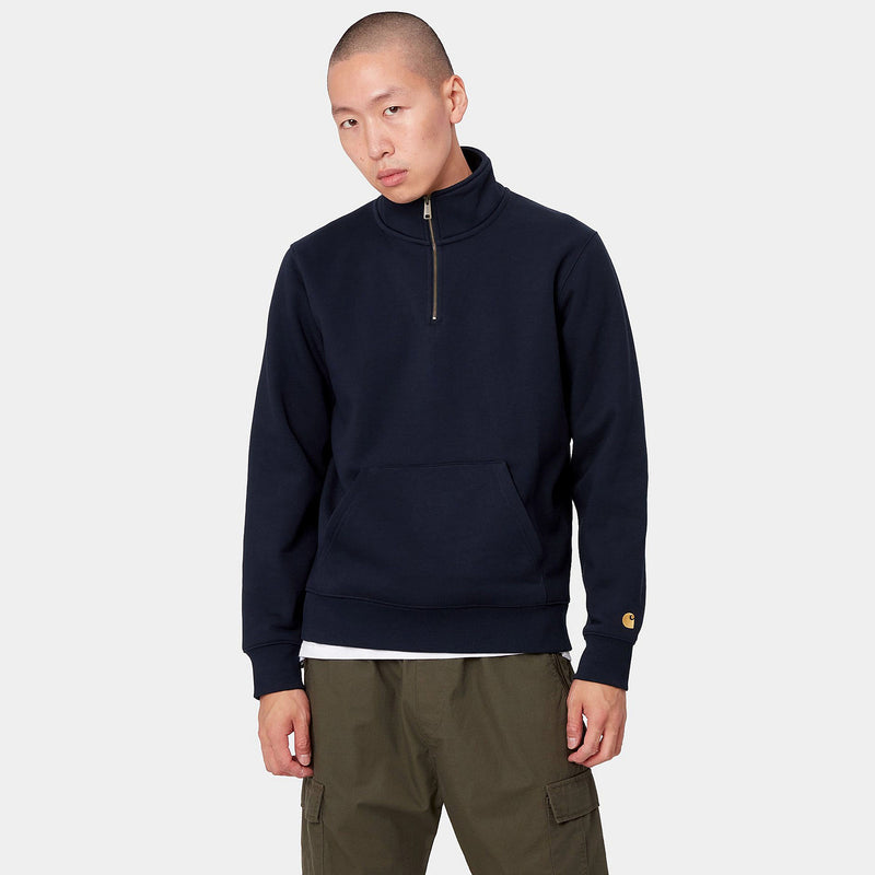 Chase Neck Zip Sweatshirt dark navy/gold