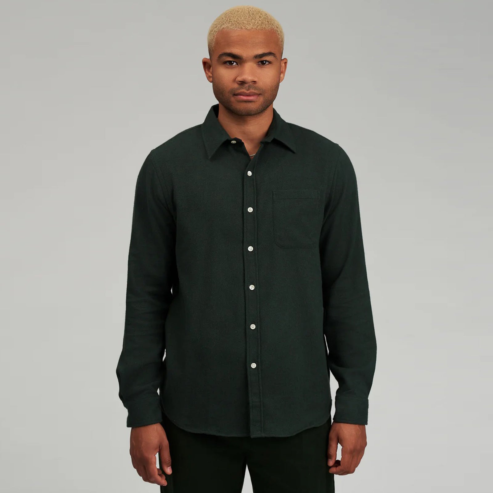 Organic Flannel Shirt deep black