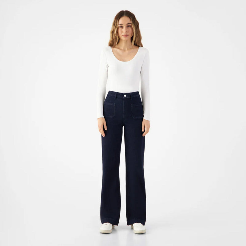 Dew Sailor Flared Jeans raw blue Dawn Denim
