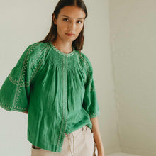 Cotton Blouse verde INDI&COLD