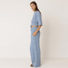 Check Cotton Pants azul britanico INDI&COLD