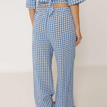 Check Cotton Pants azul britanico INDI&COLD