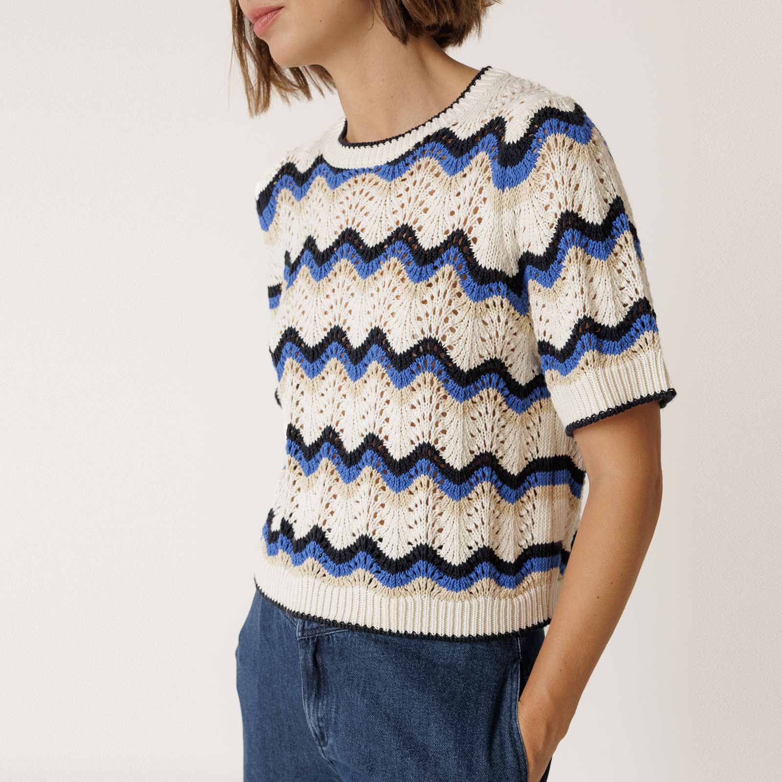 Short Sleeve Jumper azul britanico INDI&COLD