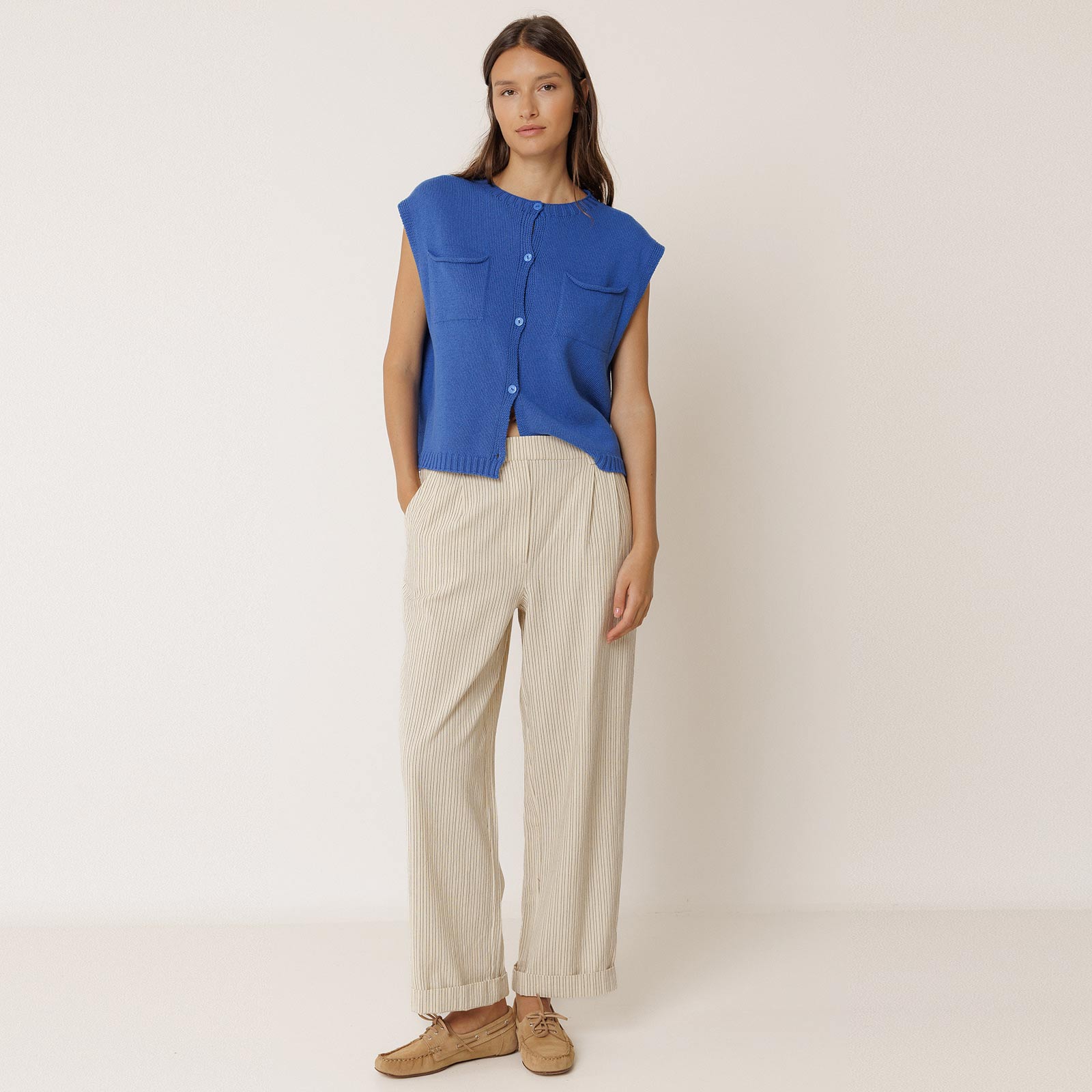 Knit Vest azul britanico INDI&COLD