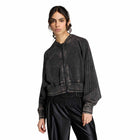 SST Double Layered Cropped Track Top black