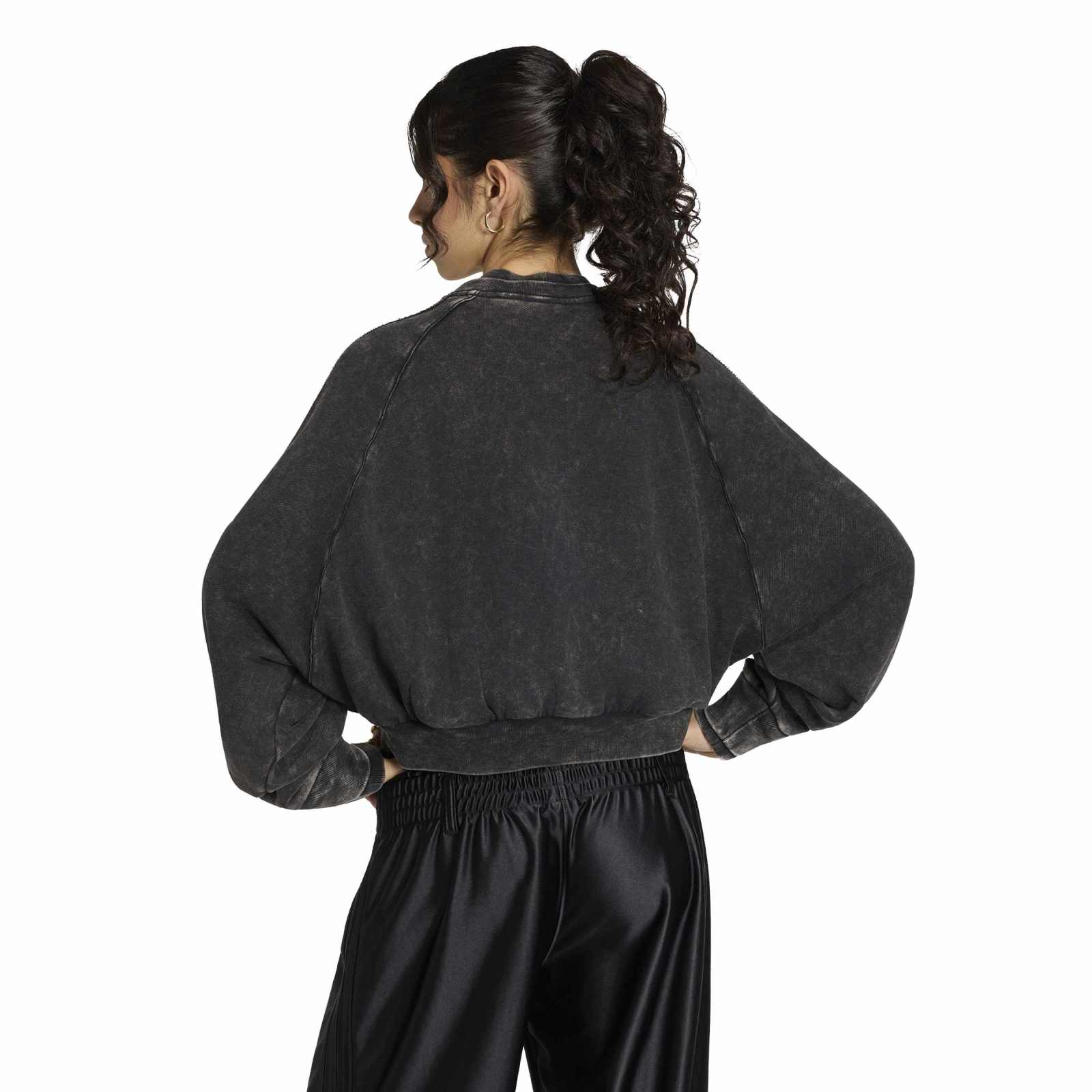 SST Double Layered Cropped Track Top black