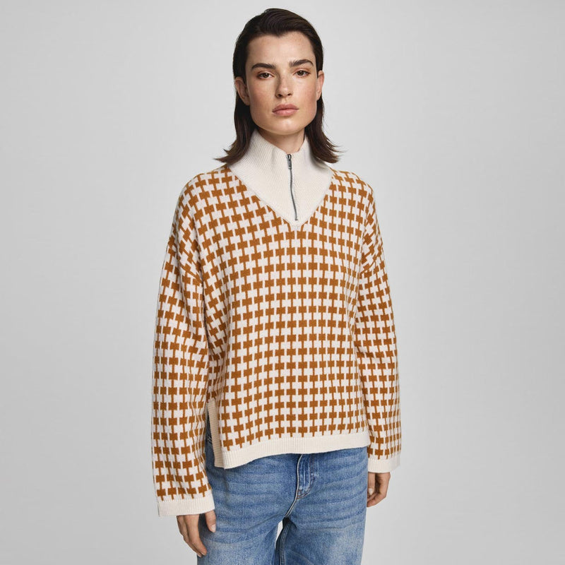 MSCHAmaria Zip Pullover egret/c spice MSCH Copenhagen