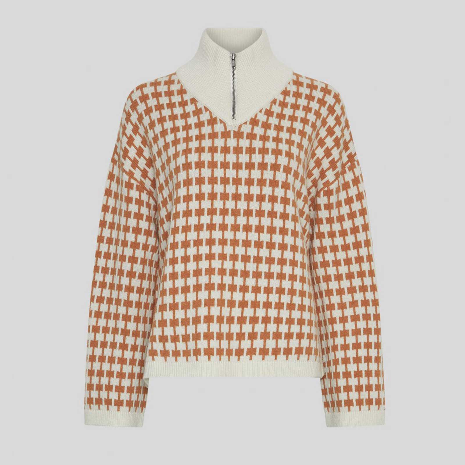 MSCHAmaria Zip Pullover egret/c spice MSCH Copenhagen