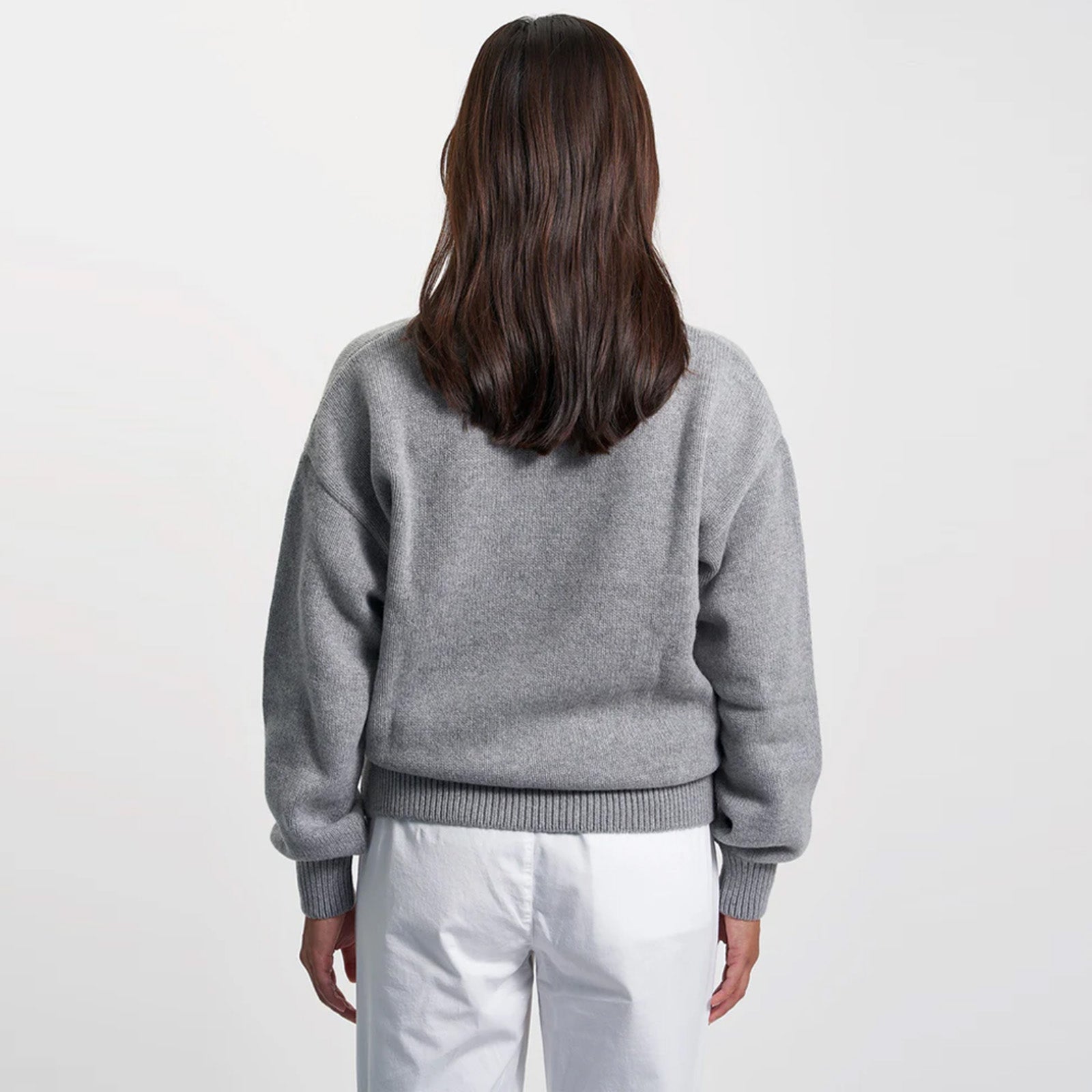 Oversized Merino Wool Crew heather grey