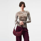 Krumm Small Changeant Crossbody Bag glazed red pinqponq
