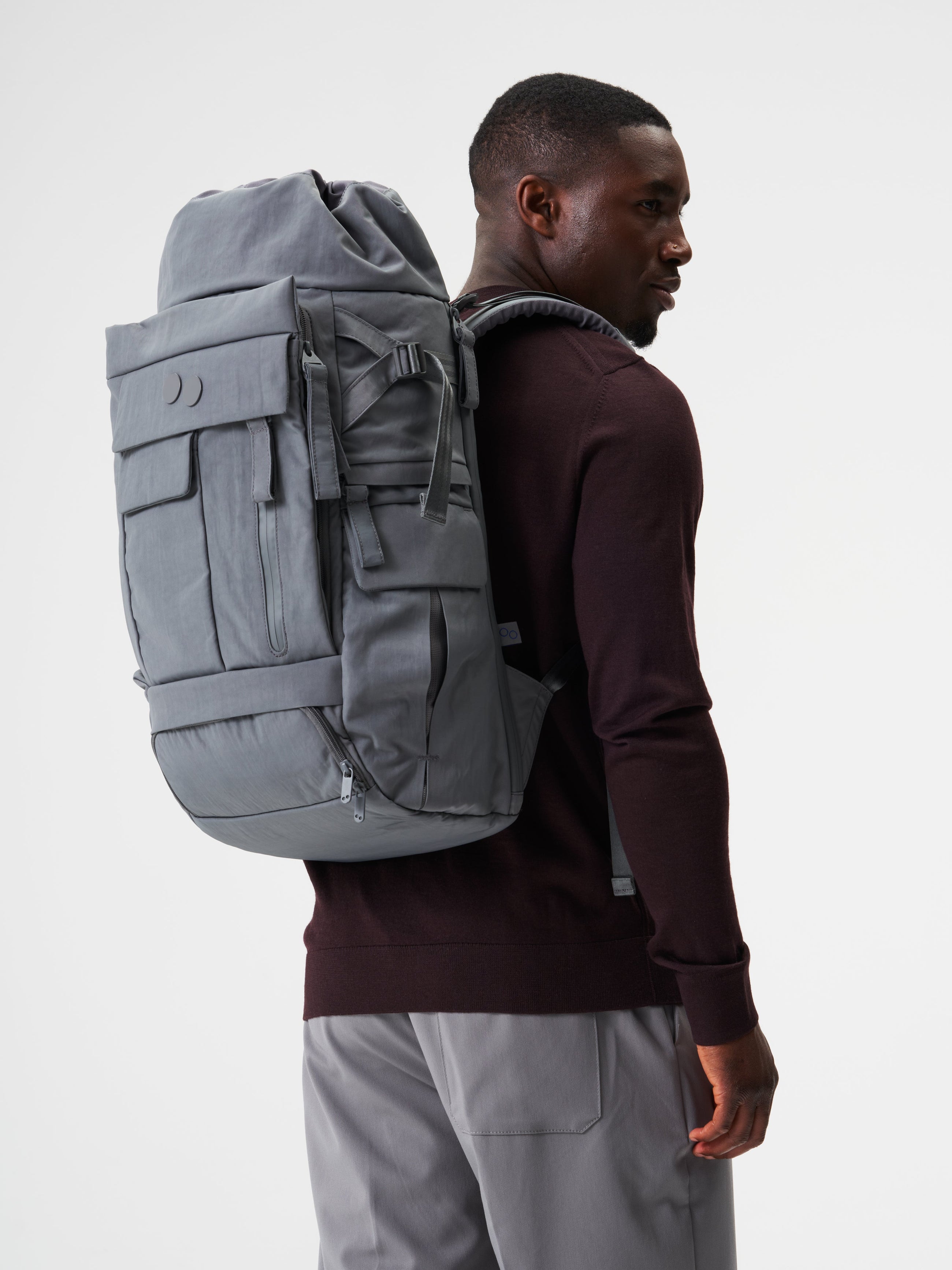 Blok Large Backpack crinkle grey pinqponq