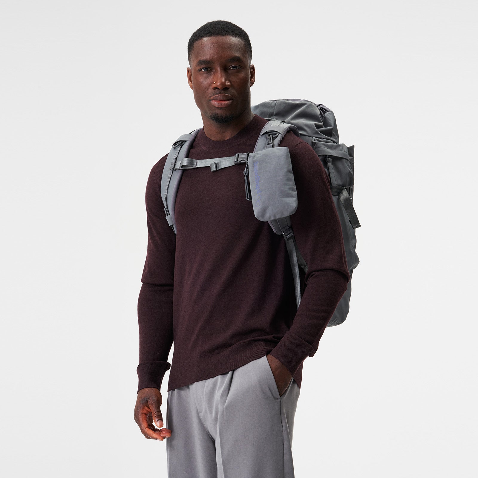 Blok Large Backpack crinkle grey pinqponq