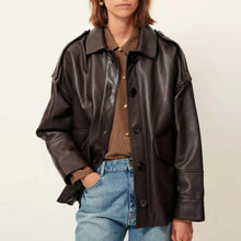 Harriboyd Leather Jacket coffee leather Sessun