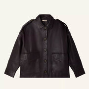 Harriboyd Leather Jacket coffee leather Sessun