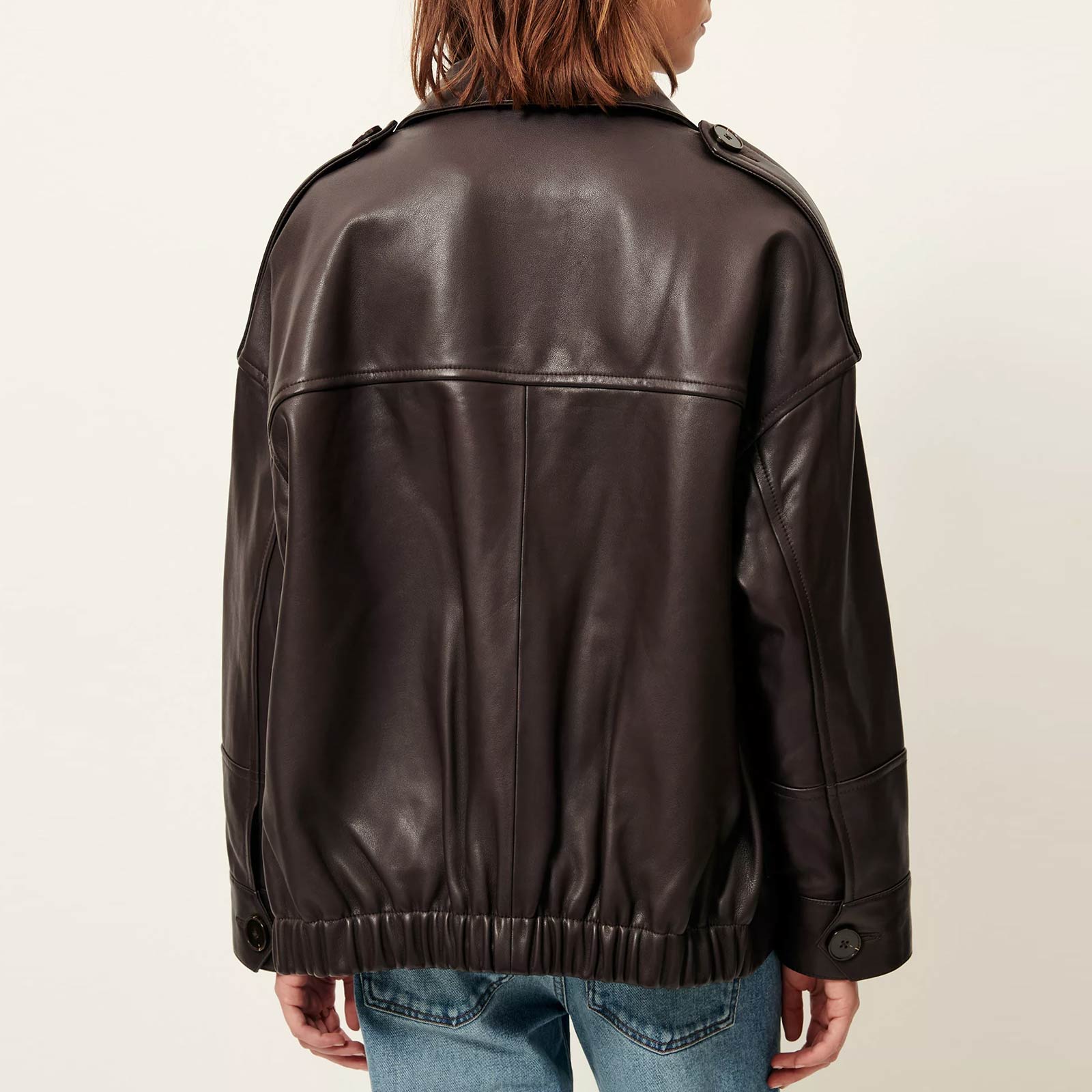 Harriboyd Leather Jacket coffee leather Sessun