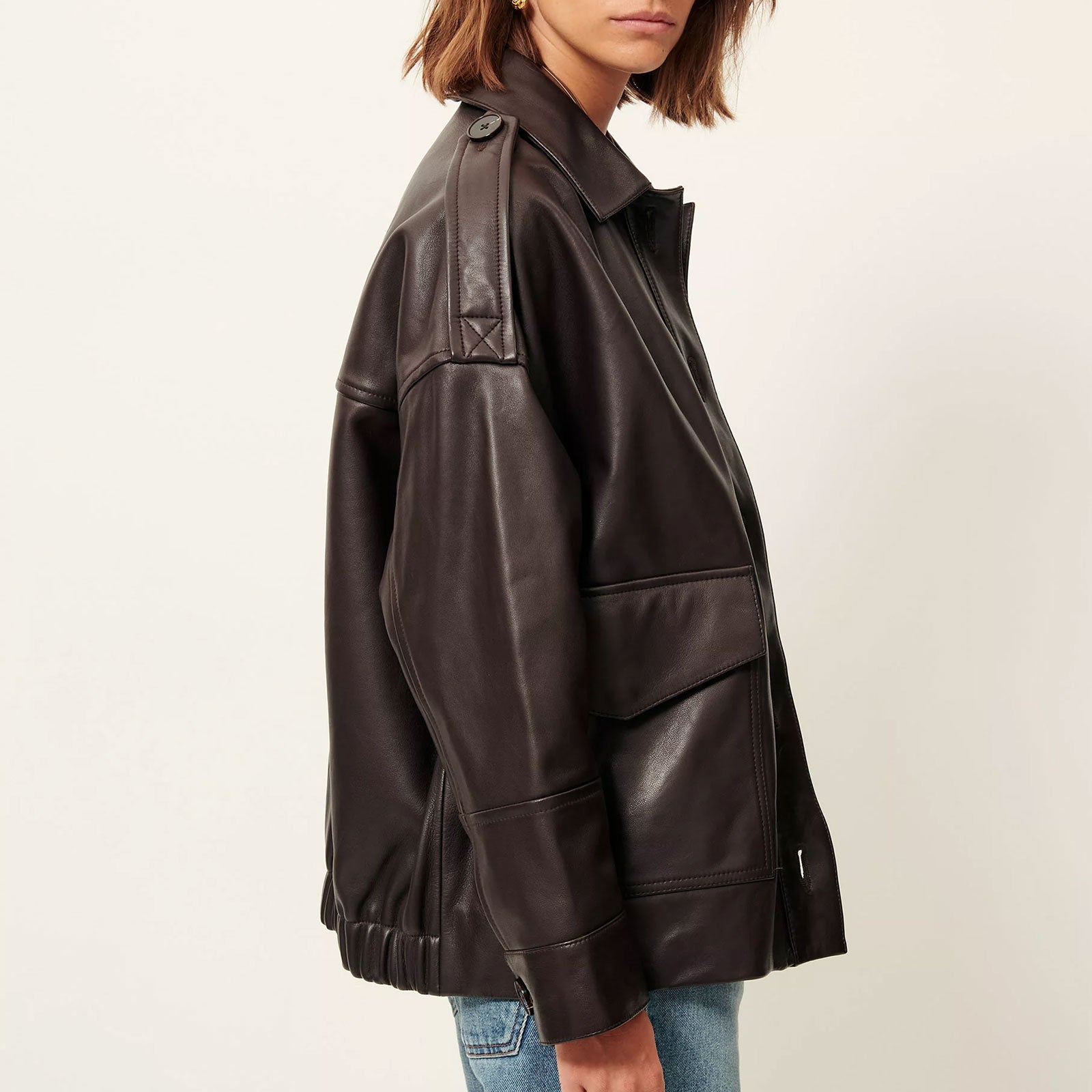 Harriboyd Leather Jacket coffee leather Sessun