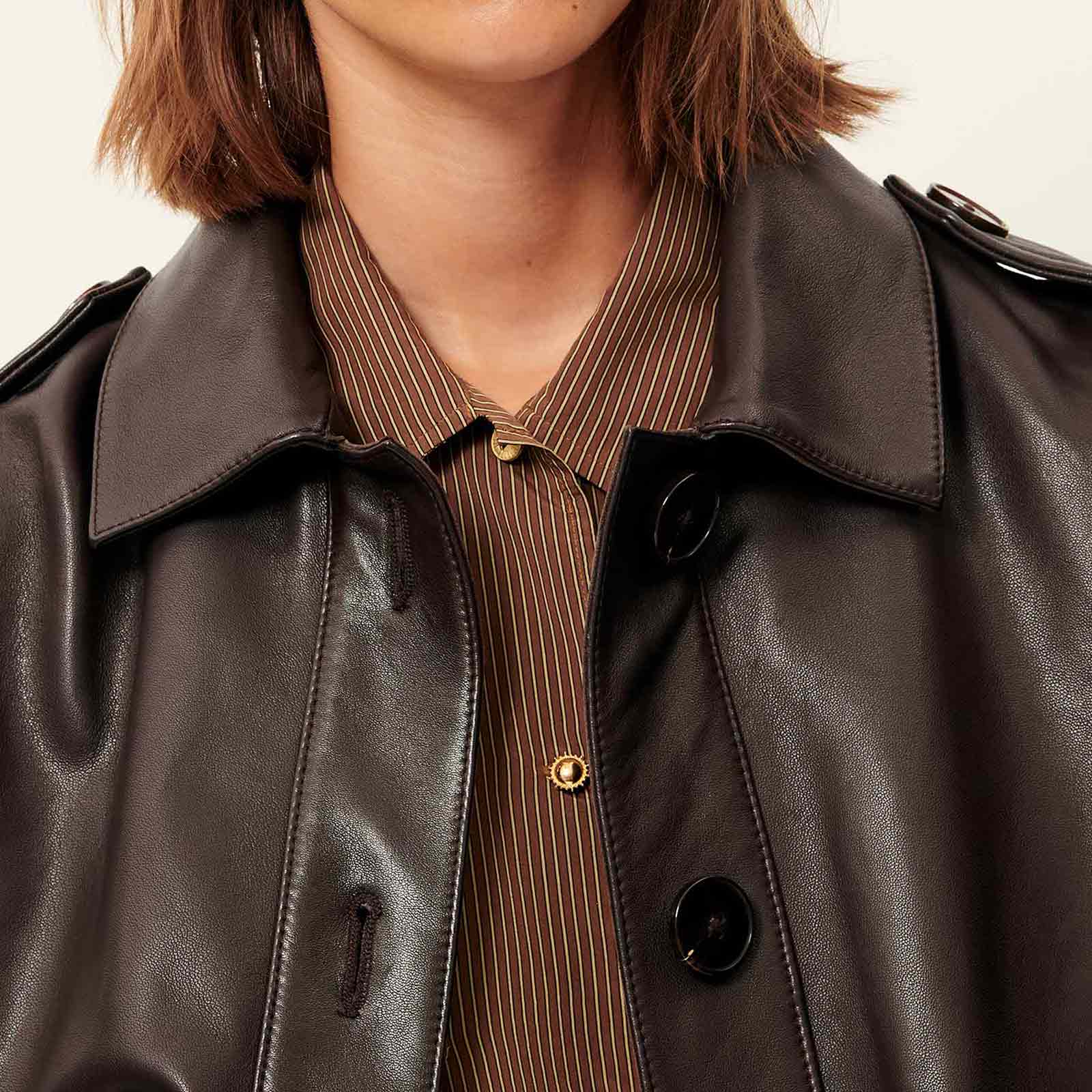 Harriboyd Leather Jacket coffee leather Sessun