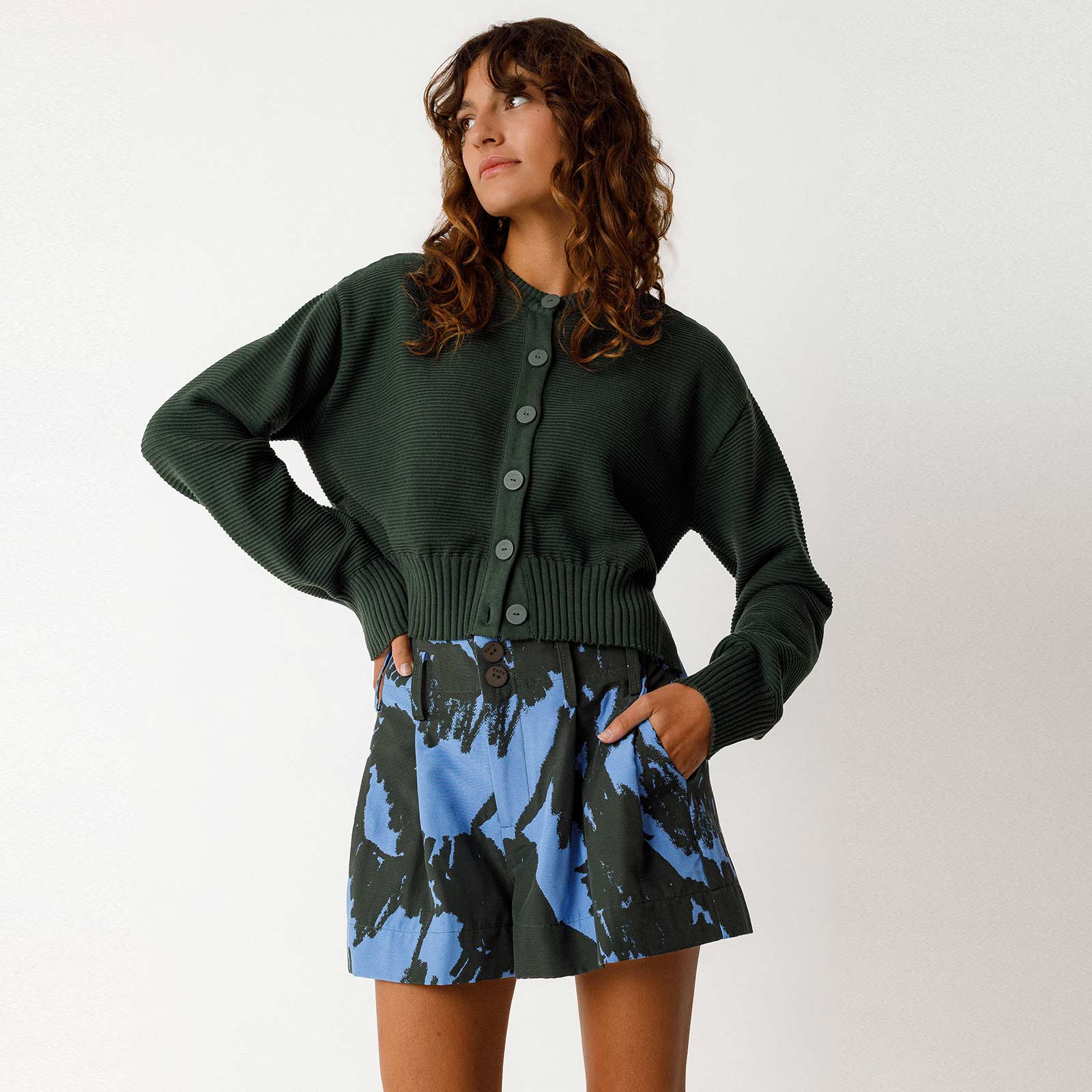 Belene Cardigan bottle green SKFK