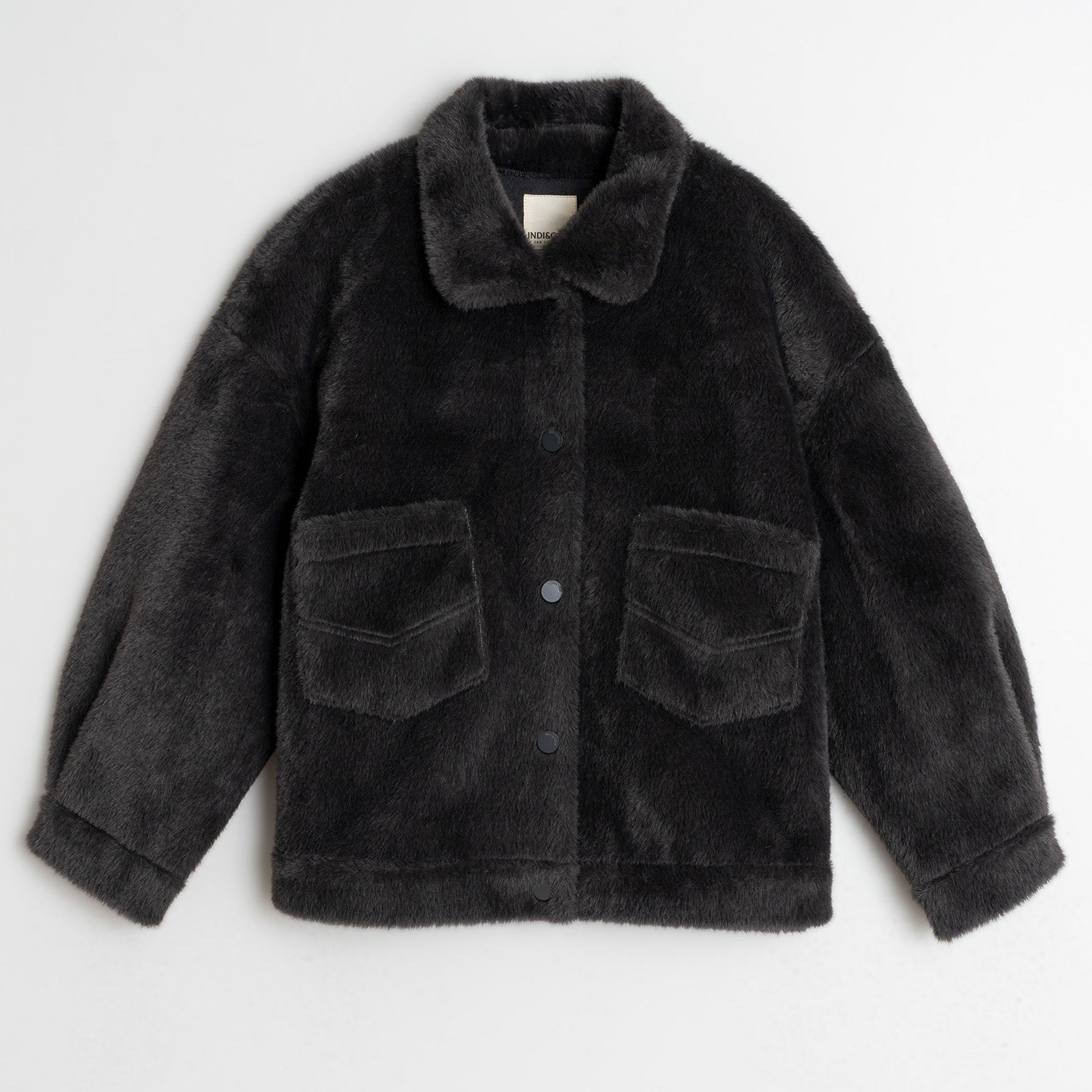 Faux Fur Jacket antracita INDI&COLD