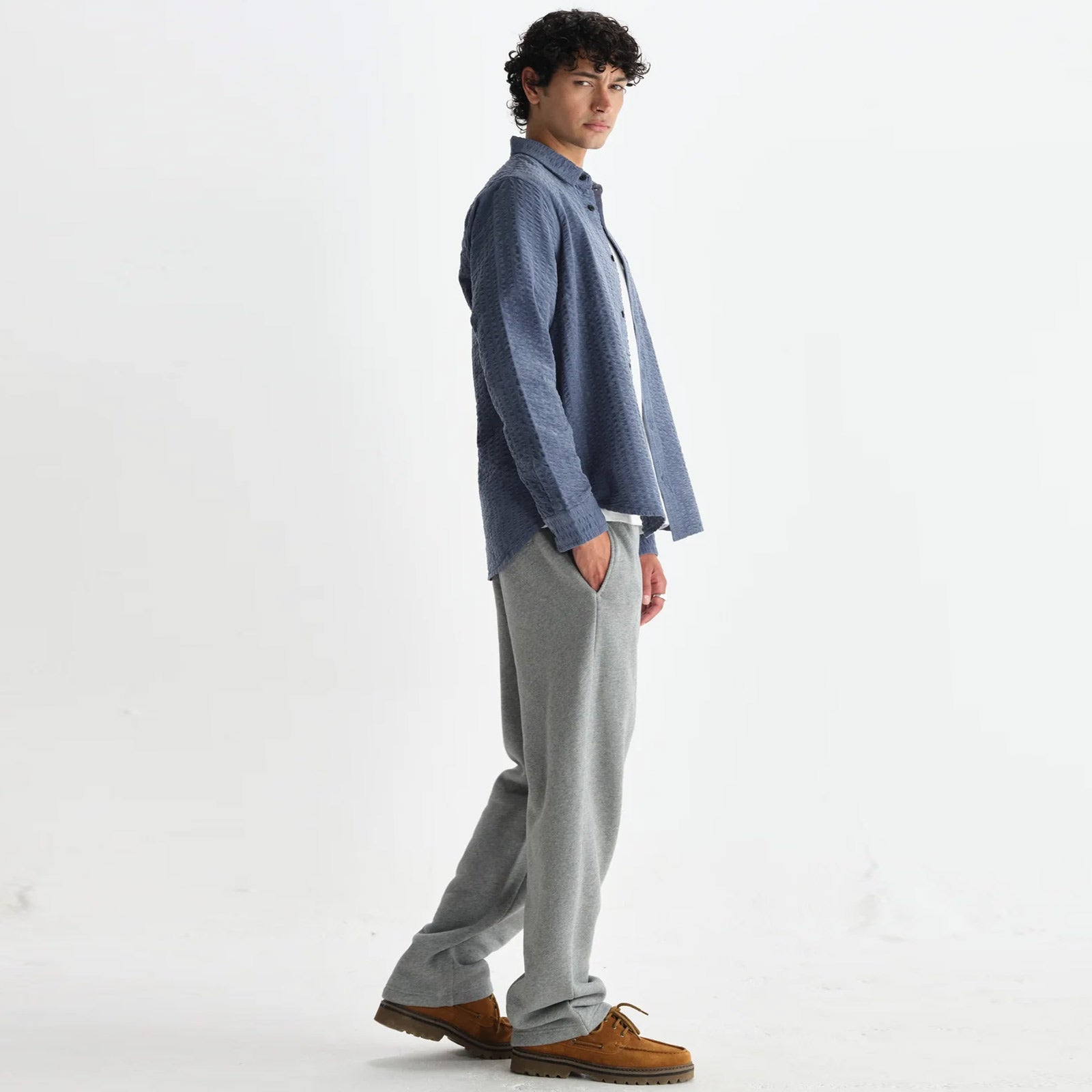 Shelly Shirt Seersucker Cord blue Wax London