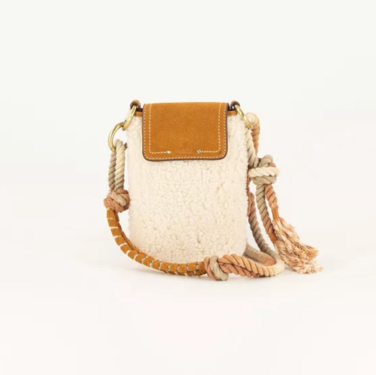 Evalio Shearling Bag natural