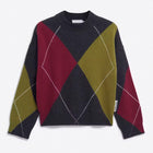 Aaelgias Argyle Jumper steel melange