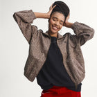 Firebird Oversized AOP Denim Jacket earth strata/stone khaki Adidas