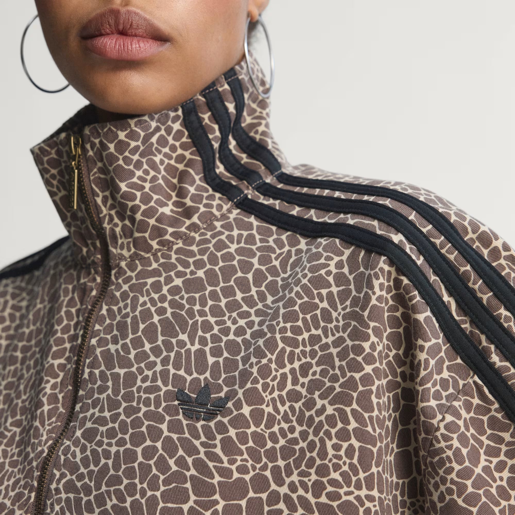 Firebird Oversized AOP Denim Jacket earth strata/stone khaki Adidas