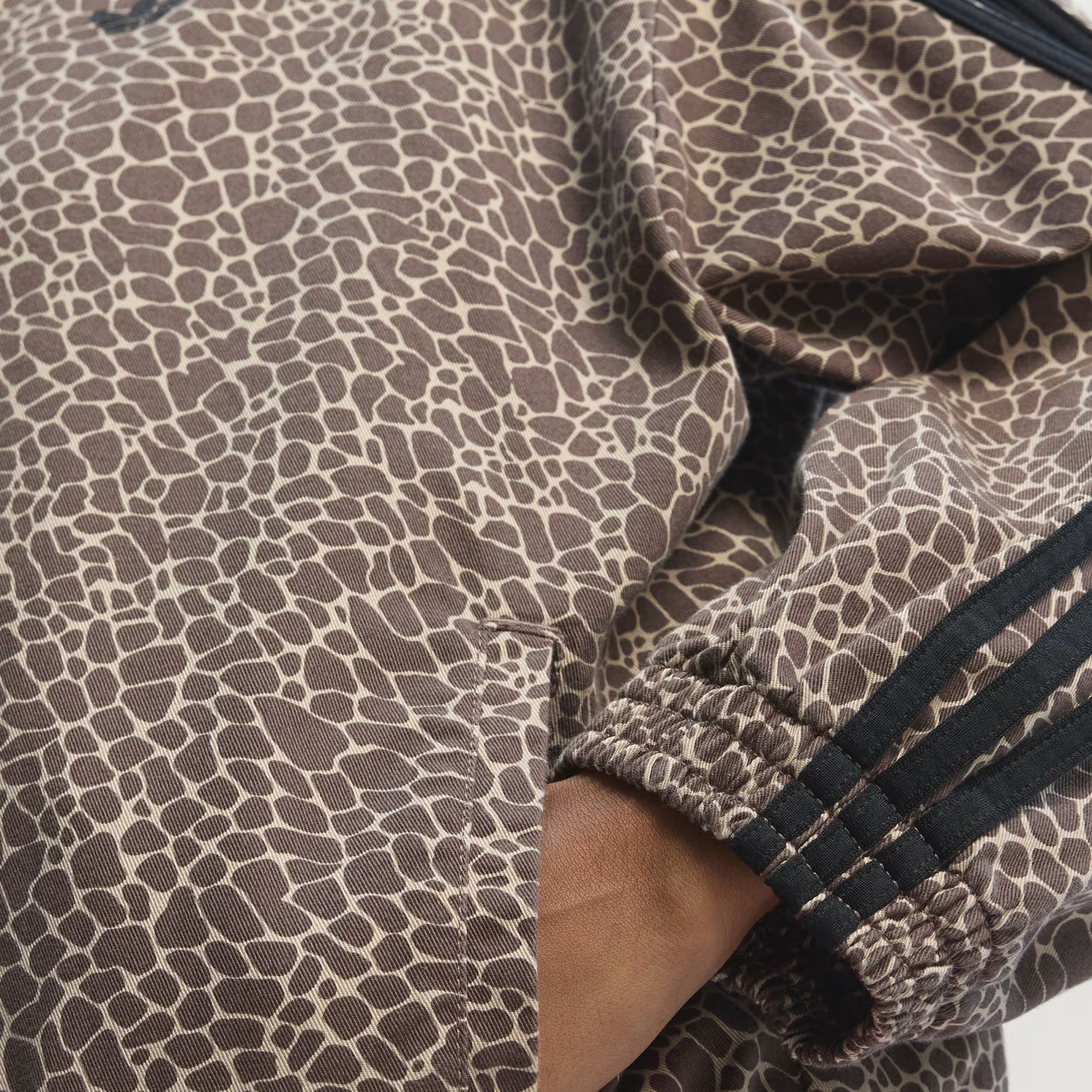 Firebird Oversized AOP Denim Jacket earth strata/stone khaki Adidas