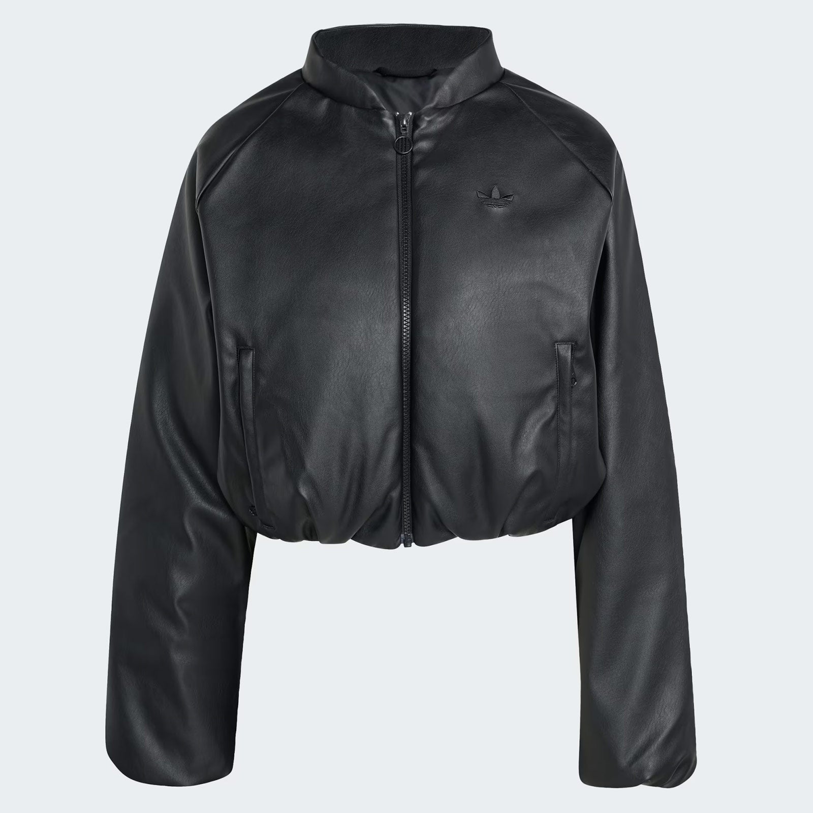 Pleather Bomber Jacket black Adidas