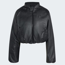 Pleather Bomber Jacket black Adidas