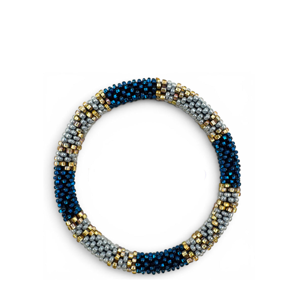 Nepalese Bracelet navy/grey/gold F31