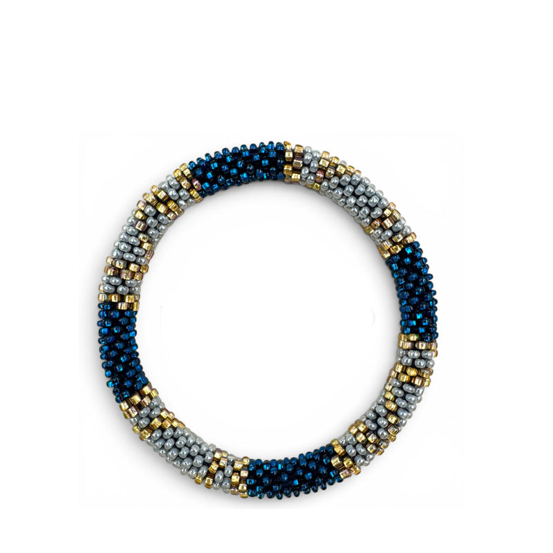 Nepalese Bracelet navy/grey/gold F31