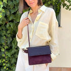 Medium Phone Bag Croco Matt Mix burgundy