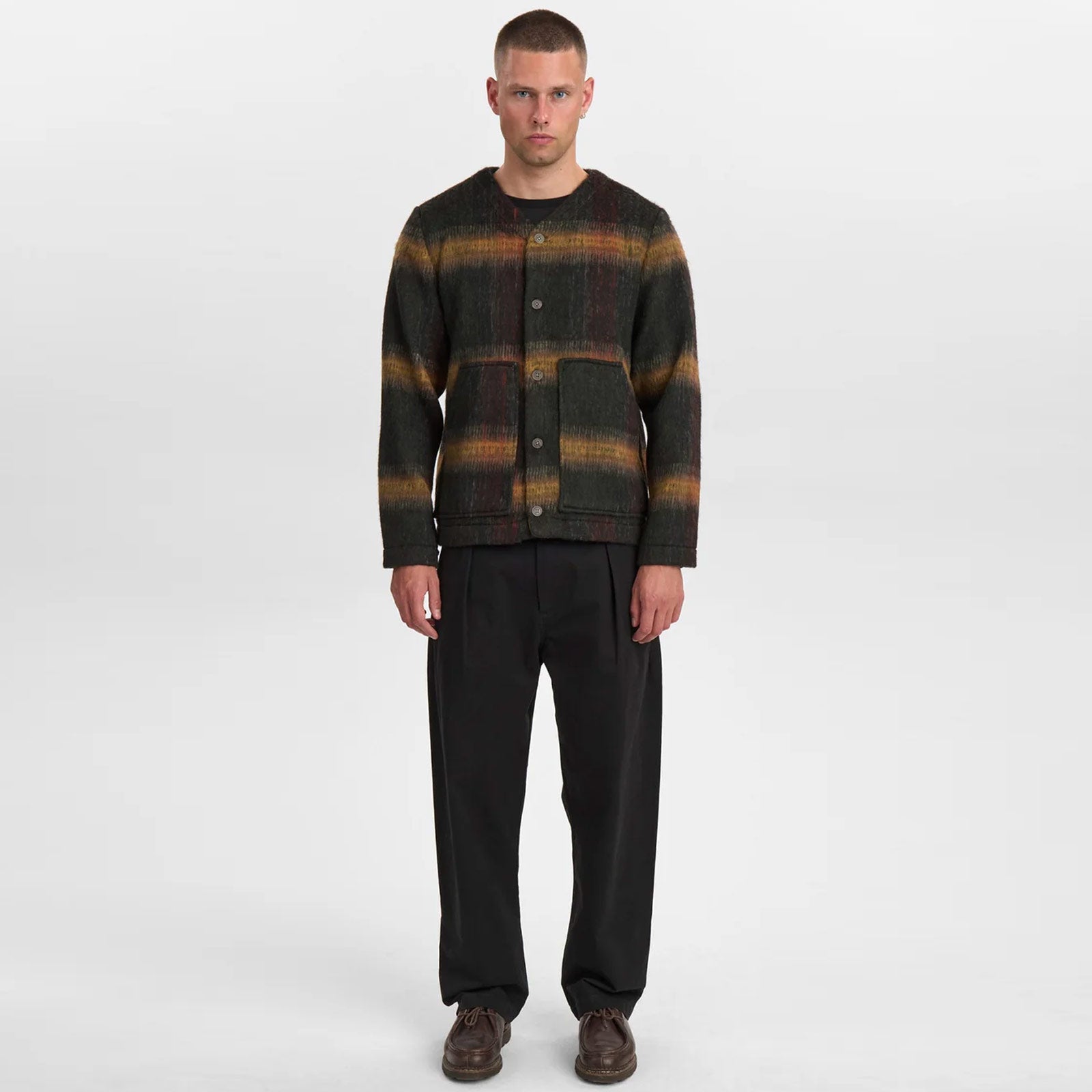 Akdan Heavy Twill Check Overshirt forest night Anerkjendt