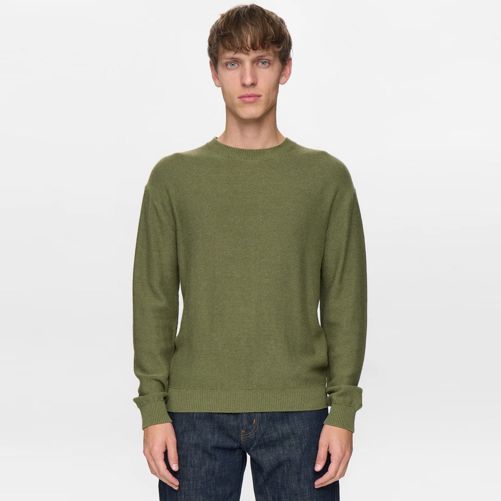 Akebbe Cotton/Silk Knit loden green Anerkjendt