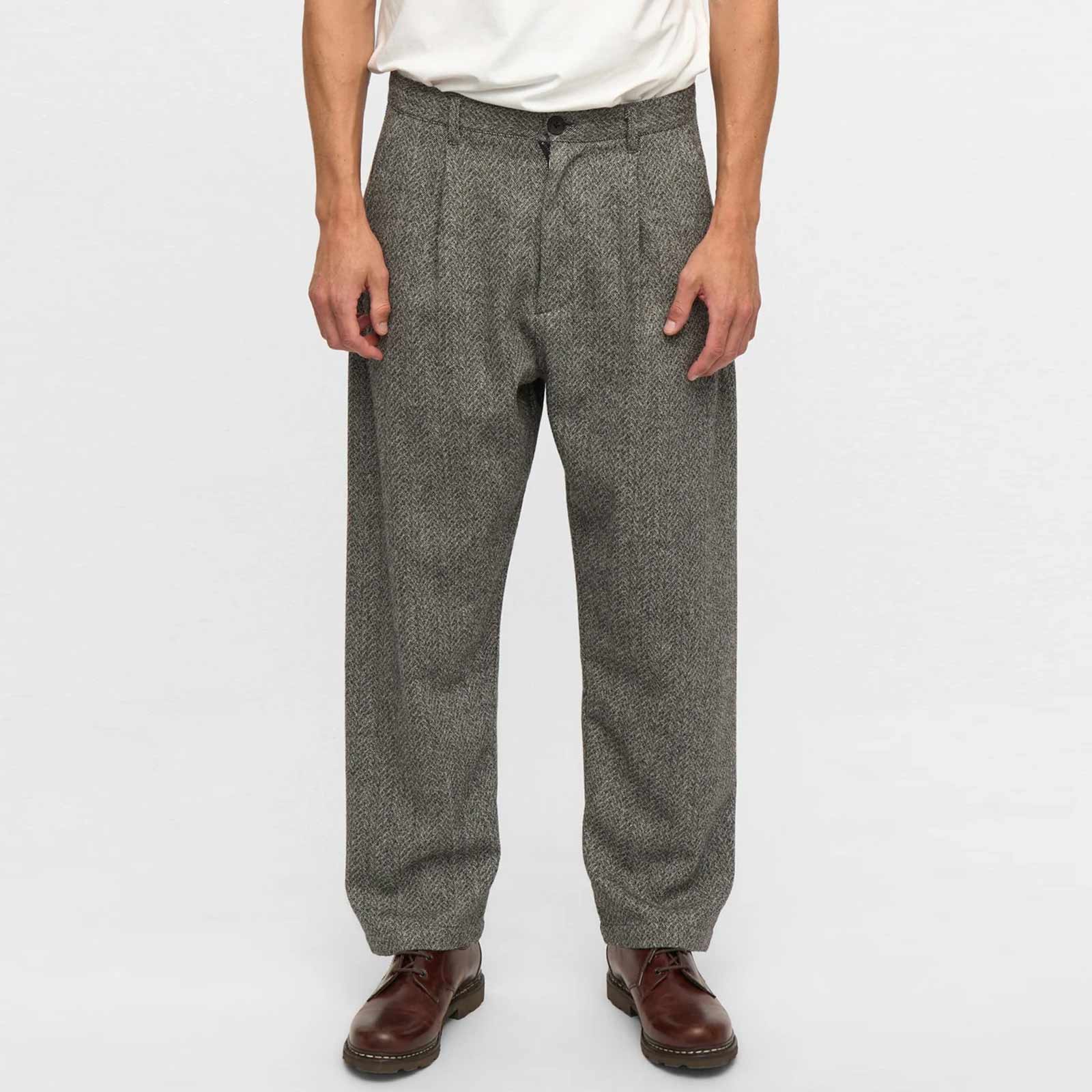 Akjakob Wool Pants caviar melange