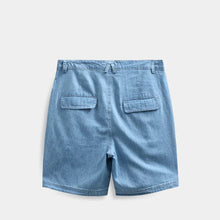 Akjan Chambray Shorts medium blue denim Anerkjendt