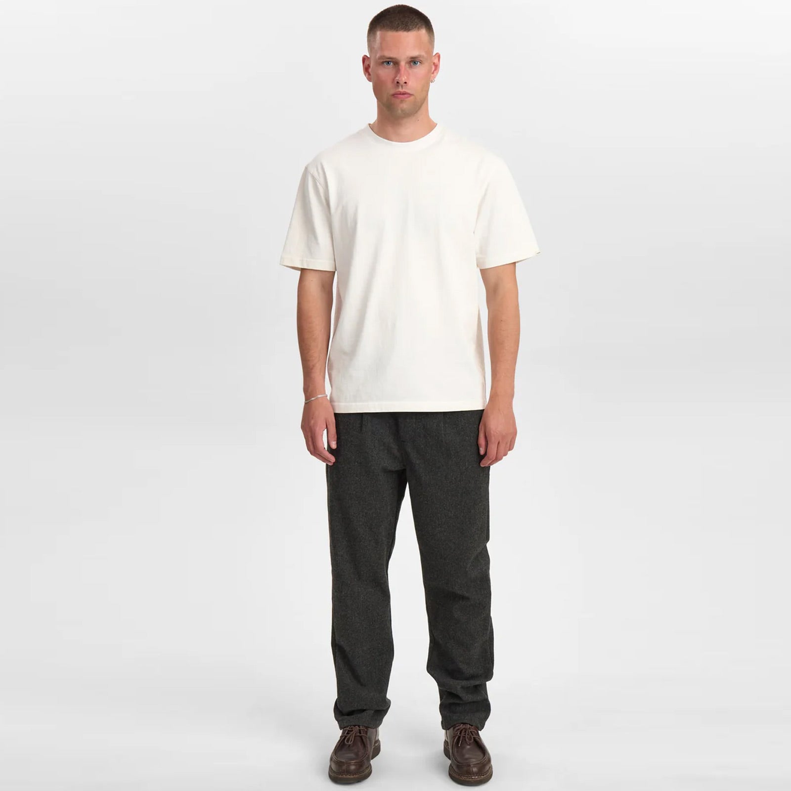 Akjan Pleat Wool Pant granite grey Anerkjendt