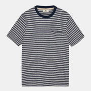 Akkikki Cot/Linen Stripe Tee 3059 sky captain