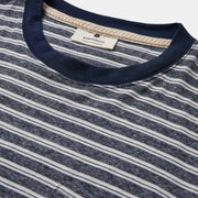 Akkikki Cot/Linen Stripe Tee 3059 sky captain