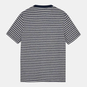 Akkikki Cot/Linen Stripe Tee 3059 sky captain