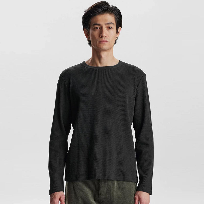 Akkikki L/S Waffle Tee caviar Anerkjendt