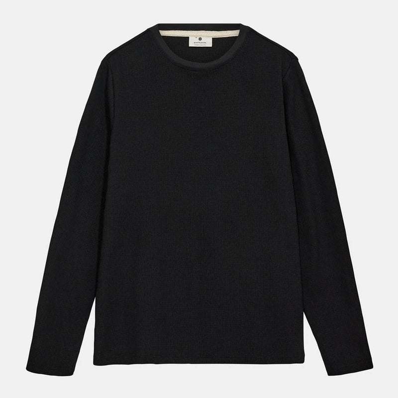 Akkikki L/S Waffle Tee caviar Anerkjendt