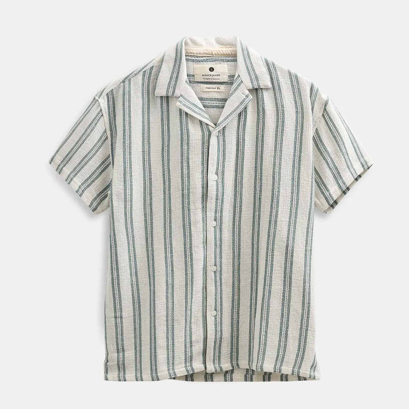 Akleander Struc Stripe2 S/S Shirt tofu Anerkjendt