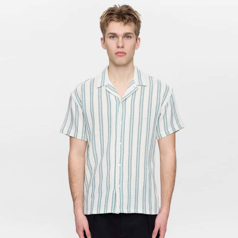 Akleander Struc Stripe2 S/S Shirt tofu Anerkjendt