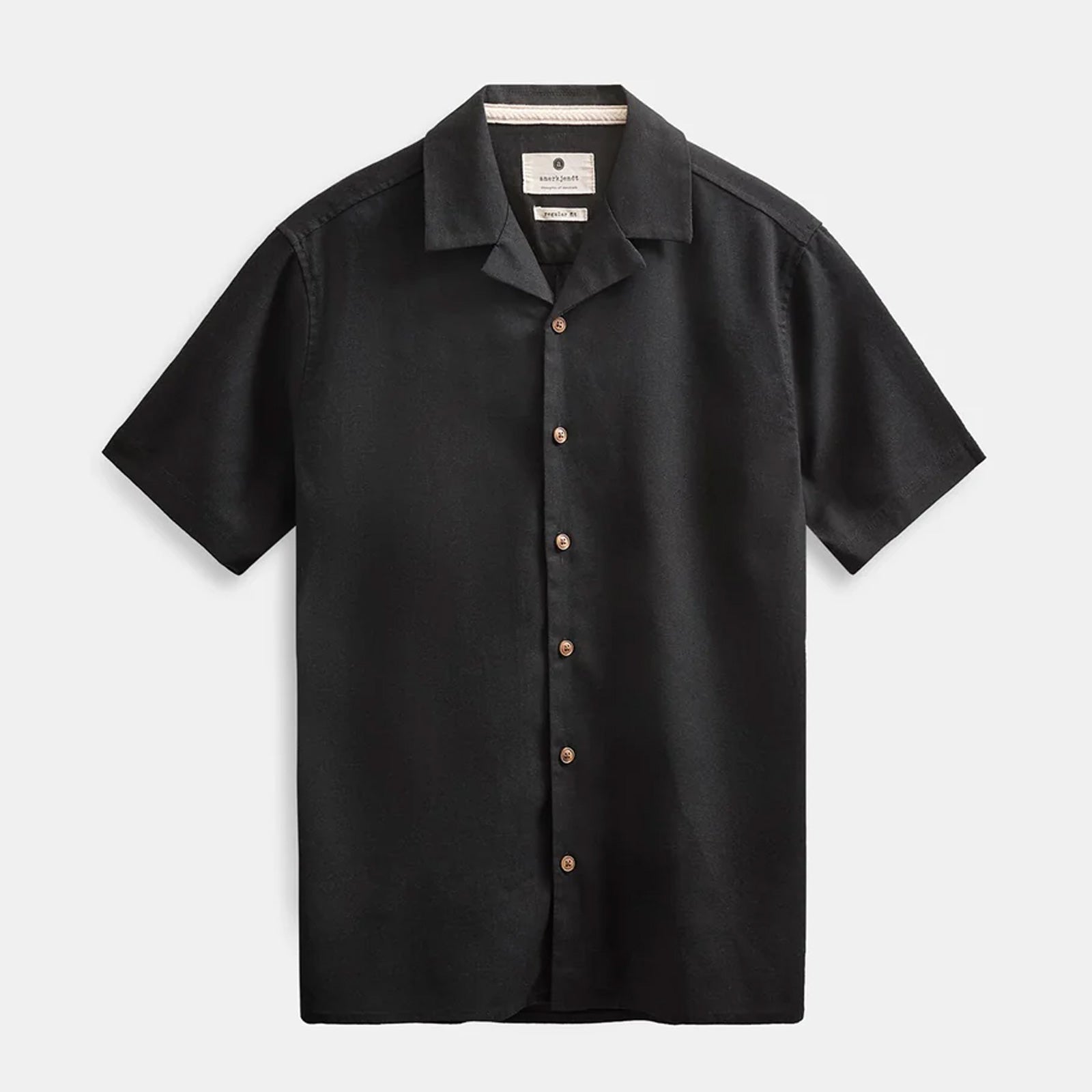 Akleo Cot/Linen/Vis S/S Shirt caviar Anerkjendt