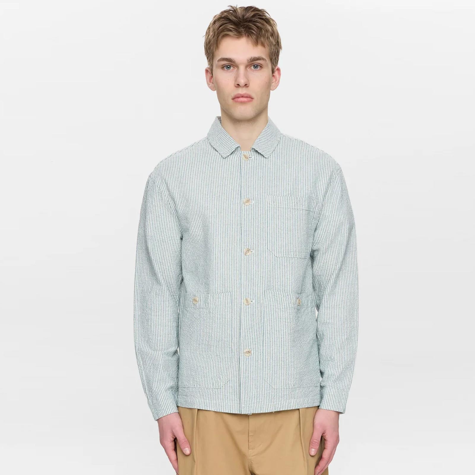 Akodin Stripe Overshirt tofu Anerkjendt